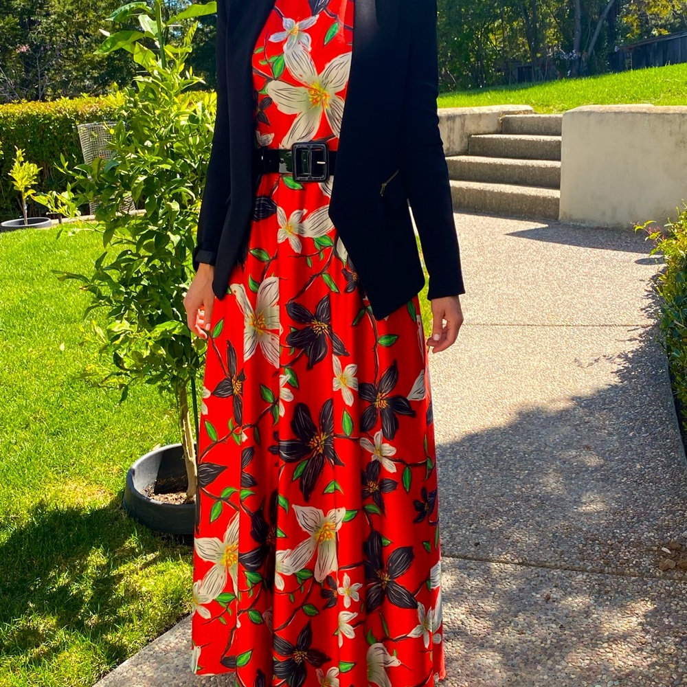 Beautiful silk blend maxi floral gown